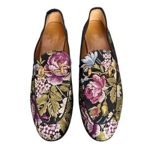 GUCCI Jordaan Princetown Floral Jacquard Loafers Mules Clogs \\ 39.5